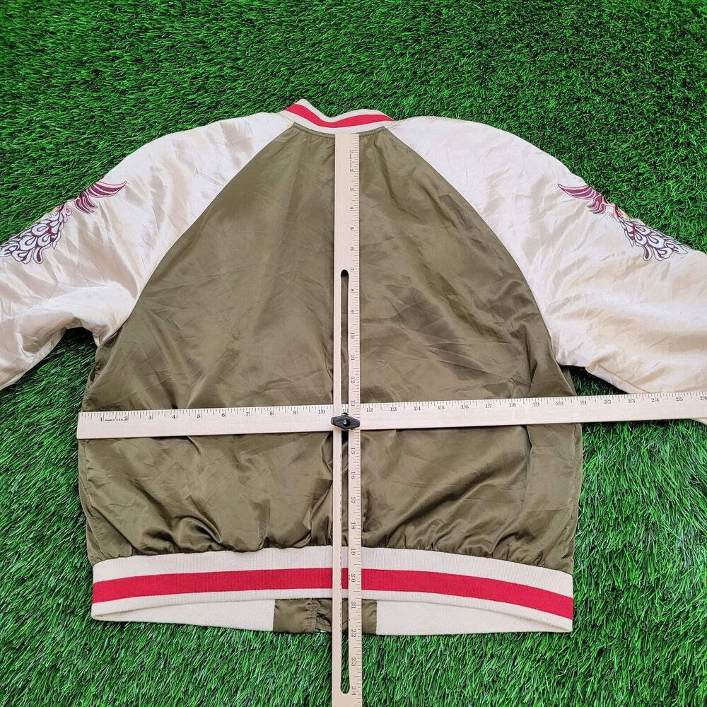 Phoenix Bomber Jacket M/L 21x21 Taupe Boxy Colorblock - Picture 4 of 13